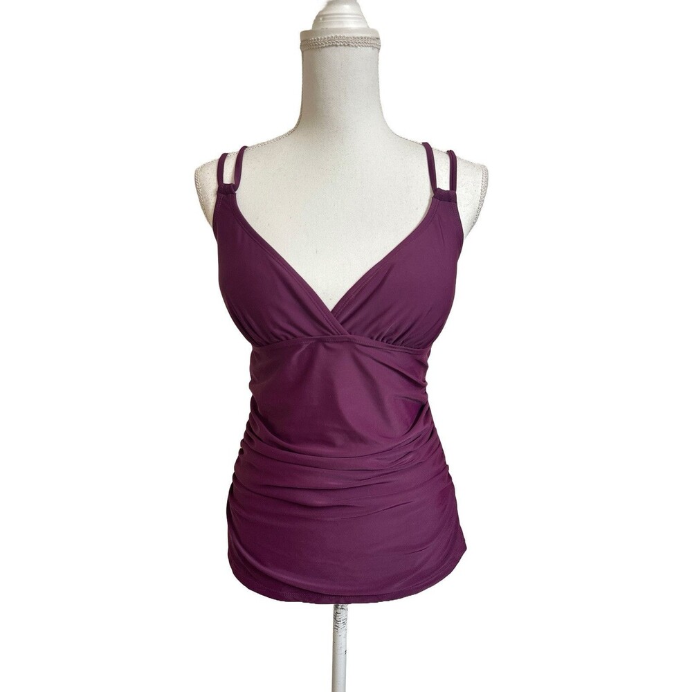 New Women's M Burgundy 2 Piece Tankini Swim Set w/ Bottoms  Lined Padded